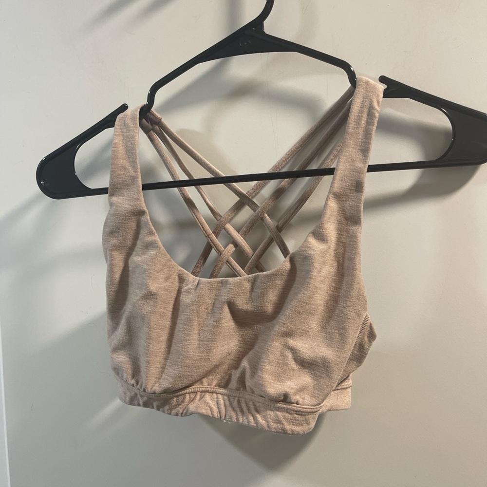 Pink Women's Tan Crisscross Back Bralette